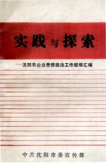 实践与探索 沈阳市企业思想政治工作经验汇编