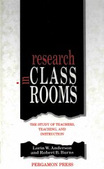 RESEARCH IN CLASSROOMS THE STUDY OF TEACHERS