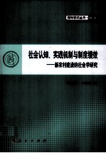 社会认知、实践机制与制度绩效 新农村建设的社会学研究