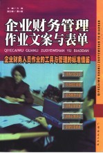 企业财务管理作业文案与表单 企业财务人员作业的工具与管理的标准借鉴