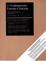 contemporary literary criticism annual cumulative title index covers volume 1-339