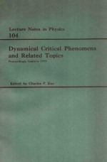 DYNAMICAL CRITICAL PHENOMENA AND RELATED TOPICS