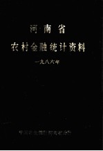 河南省农村金融统计资料 1986年