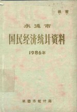 承德市国民经济统计资料 1986年