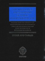 The Max Planck Encyclopedia of Public International Law Index and Tables Published Under the Auspice