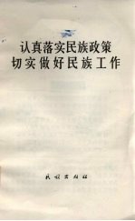 认真落实民族政策切实做好民族工作