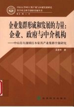 企业集群形成和发展的力量：企业、政府与中介机构 中山市大涌镇红木家具产业集群个案研究