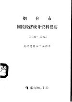 烟台市国民经济统计资料提要 1949-1983 庆祝建国三十五周年