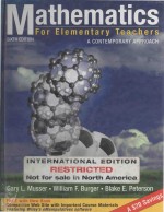 Mathematics for elementary teachers a contemporary approach Sixth Edition