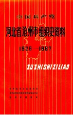 中国共产党河北省沧州市组织史资料 1926-1987