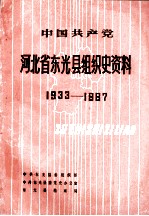 中国共产党河北省东光县组织史资料 1933-1987