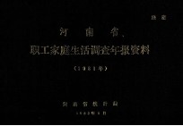 河南省职工家庭生活调查年报资料 1981