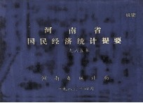 河南省国民经济统计提要 1985