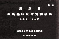 封丘县国民经济统计资料 1949-1962