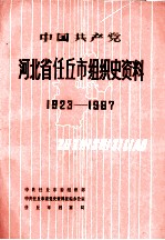 中国共产党河北省任丘市组织史资料 1923-1987