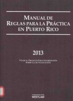 MANUAL DE REGLAS PARA LA PRACTICA EN PUERTO RICO 2013