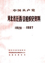 中国共产党河北省迁西县组织史资料  1928-1987