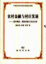 农村金融与村庄发展 基本理论、国际经验与实证分析