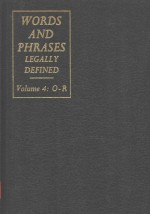 WORDS AND PHRASES LEGALLY DEFINED VOLUME 4 O-R