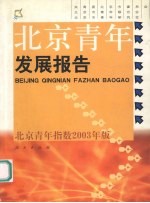 北京青年发展报告 北京青年指数2003年版