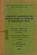 GLOMERULARE VERANDERUNGEN BEIM KANINCHEN WAHREND DER BEHANDLUNG MIT MONOCOMPONENT INSULIN