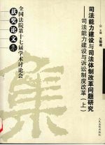 司法能力建设与司法体制改革问题研究：司法能力建设与诉讼制度改革  上