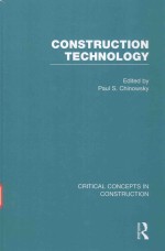 CONSTRUCTION TECHNOLOGY CRITICAL CONCEPTS IN CONSTRUCTION VOLUME III