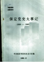 保定党史大事记 1919-1949