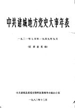 中共诸城地方党史大事年表 1921年7月至1949年9月 征求意见稿