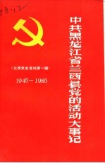 中共黑龙江省兰西县党的活动大事记 党史资料第1辑 1945-1985