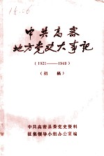 中共高密地方党史大事记 1921年7月至1949年9月 初稿