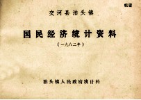 交河县泊头镇国民经济统计资料 1982年