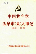 中国共产党酒泉市（县）大事记 1949-1989