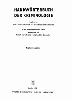 HANDWORTERBUCH DER KRIMINOLOGIE ERGANZUNGSBAND