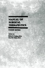 MANUAL OF SURGICAL THERAPEUTICS FOURTH EDITION