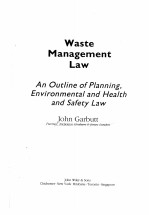 WASTE MANAGEMENT LAW AN OUTLINE OF PLANNING