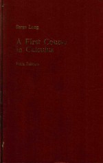 A First Course in Calculus fifth Edition