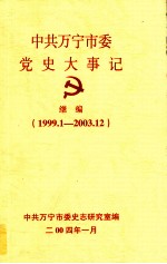 中共万宁市委党史大事记 继编 1999.1-2003.12