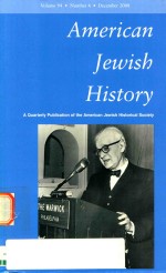 American Jewish history Volume 94 Number 4 December 2008