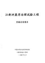 江新洲崩岸治理试验工程 实施总结报告