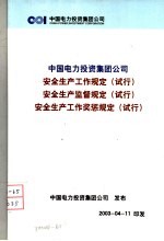 中国电力投资集团公司  安全生产工作规定  试行  安全生产监督规定  试行  安全生产工业奖惩规定  试行