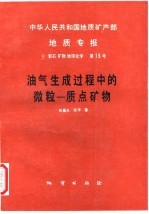 中华人民共和国地质矿产部地质专报  3  岩石  矿物  地球化学  第15号  油气生成过程中的微粒-质点矿物