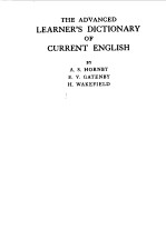 THE ADVANCED LEARNER'S DICTIONARY OF CURRENT ENGLISH