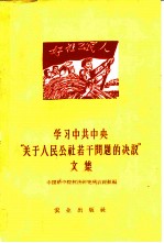 学习中共中央“关于人民公社若干问题的决议”文集