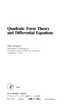 QUADRATIC FORM THEORY AND DIFFERENTIAL EQUATIONS