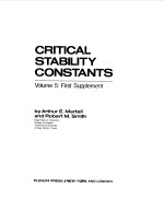 CRITICAL STABILITY CONSTANTS VOL 5