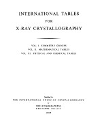 INTERNATIONAL TABLES FOR X-RAY CRYSTALLOGRAPHY VOL III