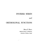 FOURIER SERIES AND ORTHOGONAL FUNCTIONS