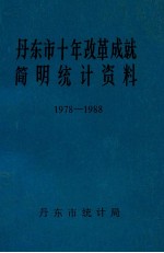 丹东市十年改革成就简明统计资料 1978-1988