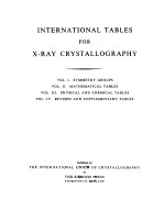 INTERNATIONAL TABLES FOR X-RAY CRYSTALLOGRAPHY VOL 1